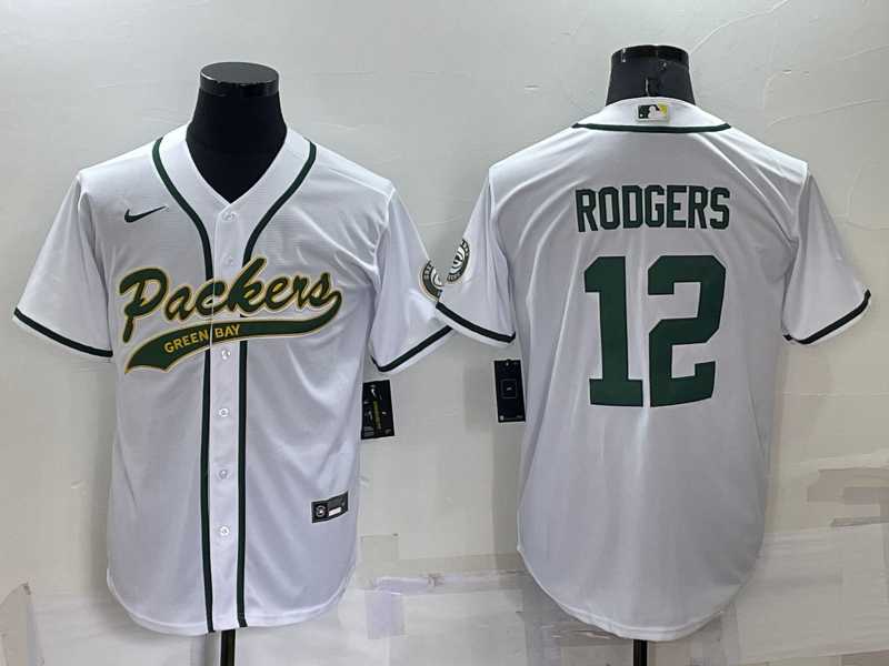 Green Bay Packers #12 Aaron Rodgers White Men's Stitched MLB Cool Base Nike Baseball Jersey,We sell and wholesale Green Bay Packers #12 Aaron Rodgers White Men's Stitched MLB Cool Base Nike Baseball Jersey on line form chian!